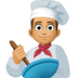 👨🏽‍🍳 man cook: medium skin tone display on Facebook